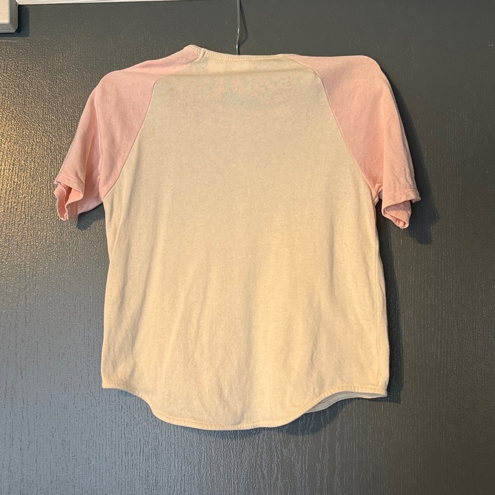 Zara Cream Tee with Light Pink Raglan Sleeves - Picture 3 of 3